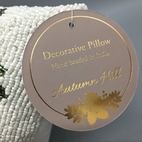 Autumn Hill Beaded Orange Pumpkin Sunflower Pillow Fall Thanksgiving Decor NEW - Picture 5 of 6